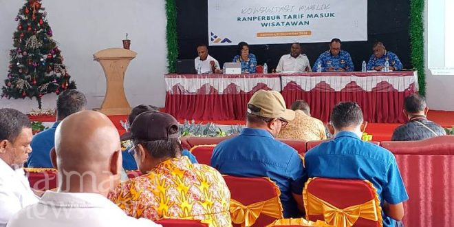 Disbudpar Kaimana Gelar Konsultasi Publik Ranperbup Tarif Masuk Wisatawan