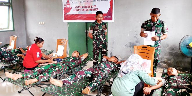 PMI dan TNI Yonif TP 864/NN Kaimana Gelar Aksi Kemanusiaan Donor Darah, 50 Kantong Terisi