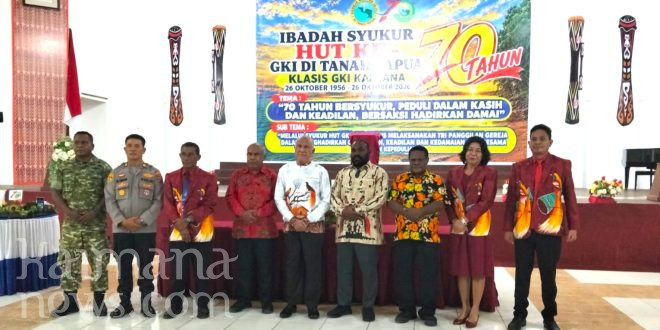 Hadiri Ibadah Syukur HUT 70 GKI, Bupati Kaimana Ajak GKI Terus Bergandengan Tangan dengan Pemerintah dan Masyarakat