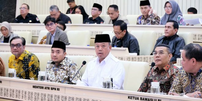 Menteri Nusron Laporkan Realisasi Anggaran Kementerian ATR/BPN Tahun 2025 ke Komisi II DPR RI