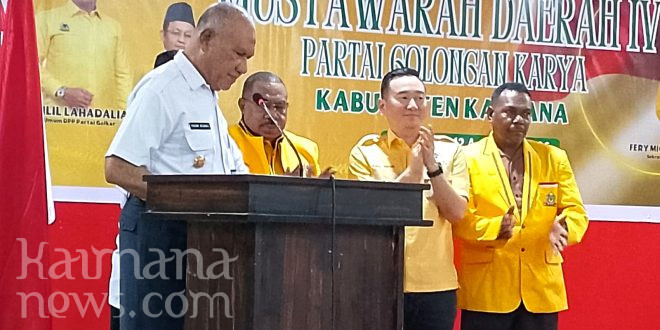 Buka Musda IV Golkar Kaimana, Bupati Minta Ambil Peran Konstruktif Dalam Pembangunan